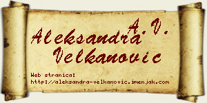 Aleksandra Velkanović vizit kartica